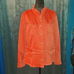 White House Black Market - NWT - Peplum Trucker Jacket - Color Sienna - Size 16